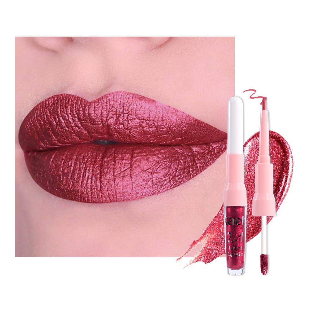 The Kaely 2-in-1 Mauve Metallic Lip & Liner: Arctic Shimmer Edition
