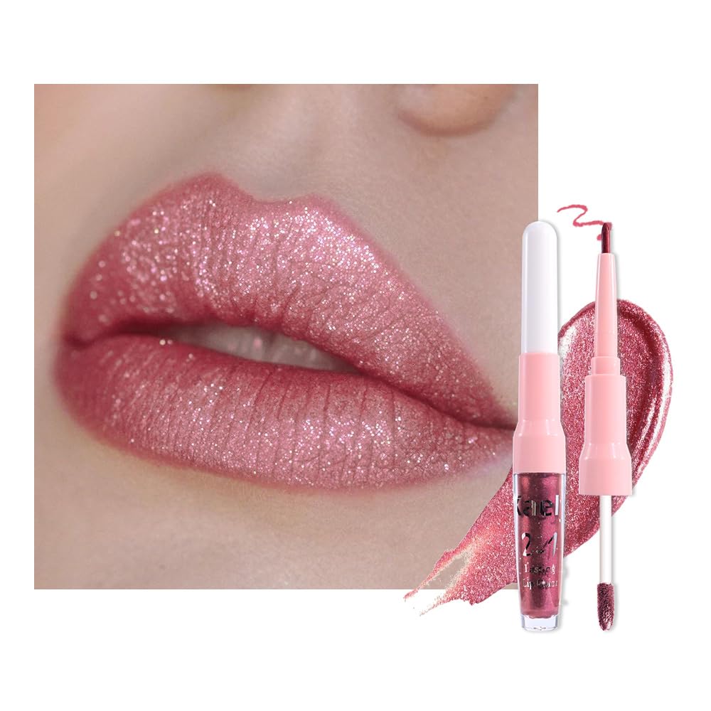 The Kaely 2-in-1 Mauve Metallic Lip & Liner: Arctic Shimmer Edition