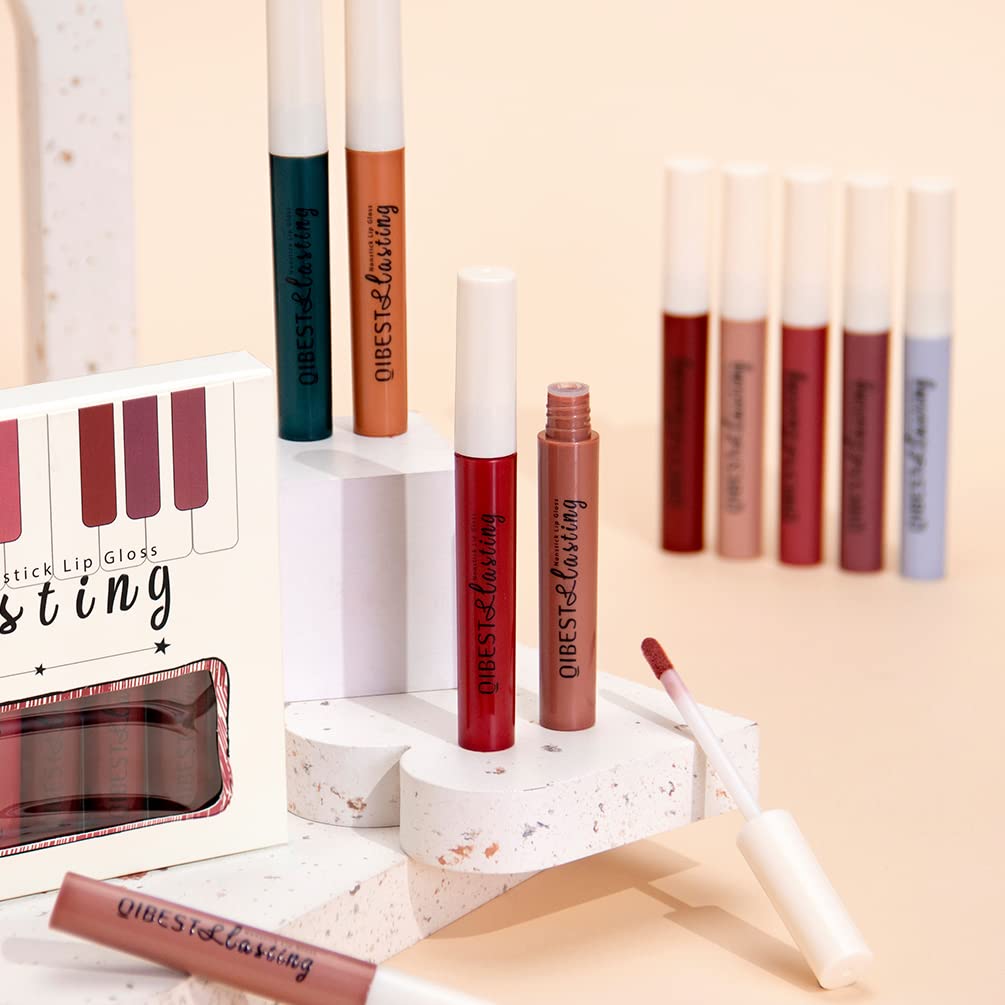The Aurora Lip Collection by QiBest: 8-Piece Matte & Plumping Set