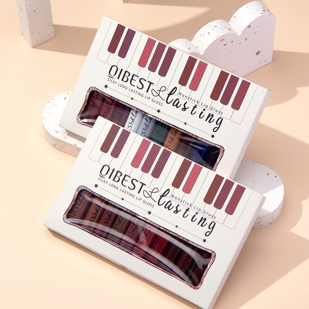 The Aurora Lip Collection by QiBest: 8-Piece Matte & Plumping Set