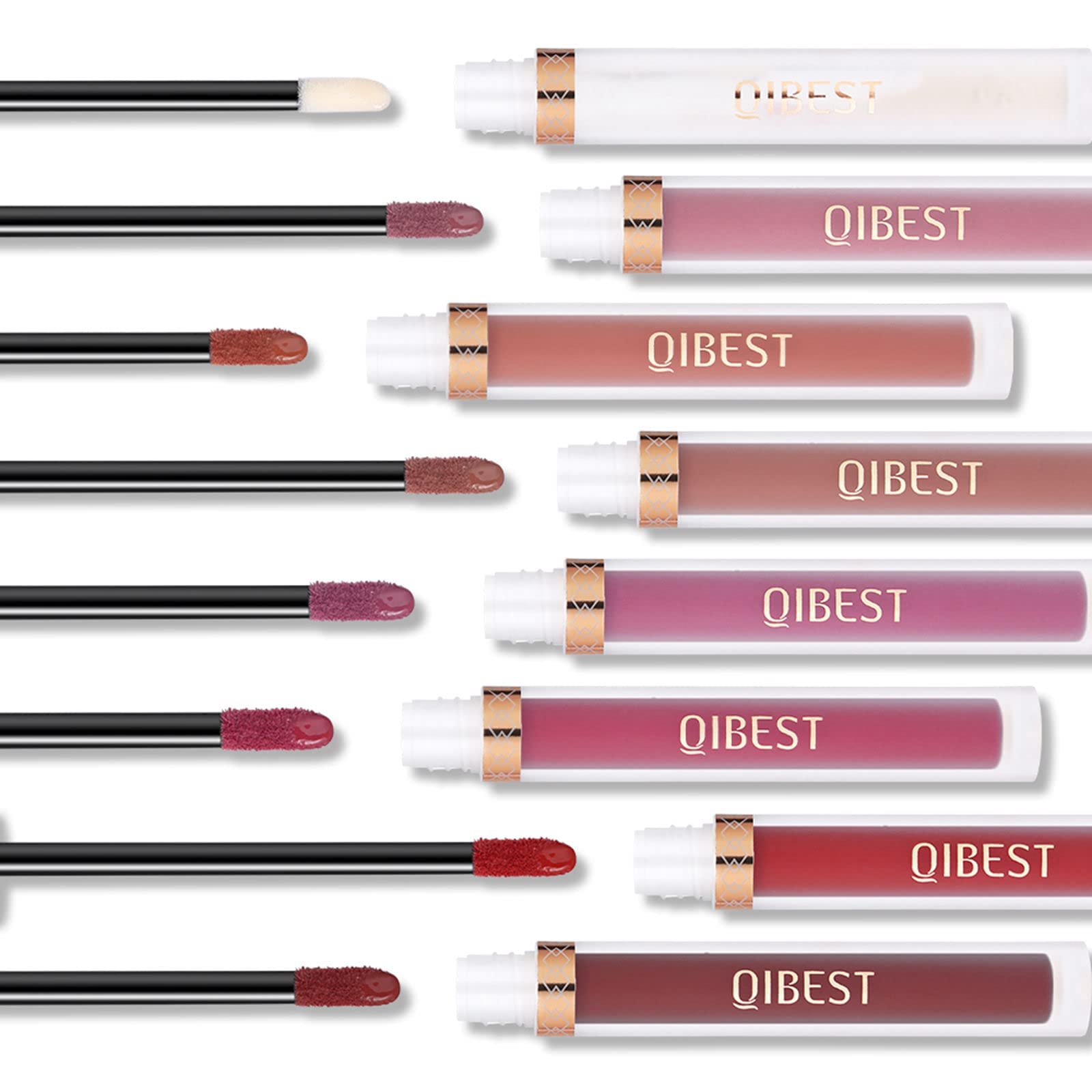 The Aurora Lip Collection by QiBest: 8-Piece Matte & Plumping Set