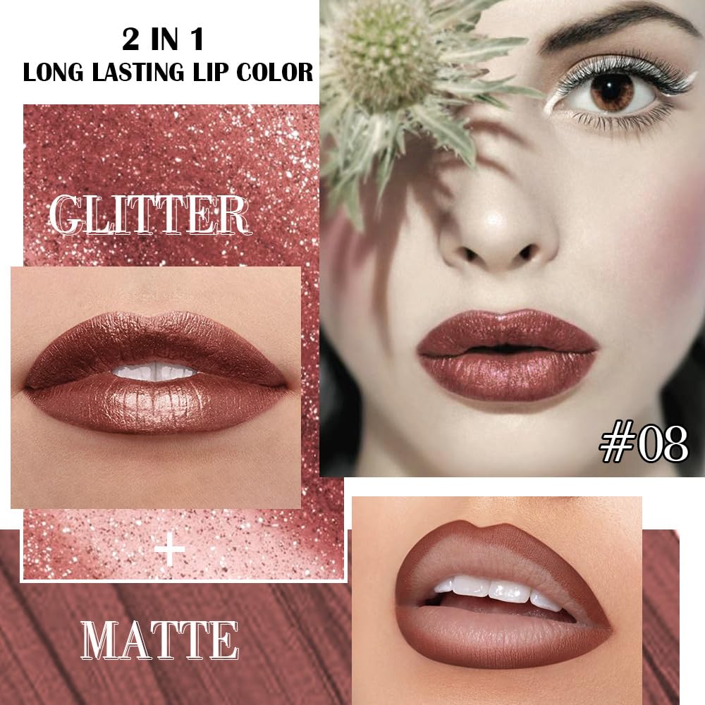 The Kaely 2-in-1 Mauve Metallic Lip & Liner: Arctic Shimmer Edition