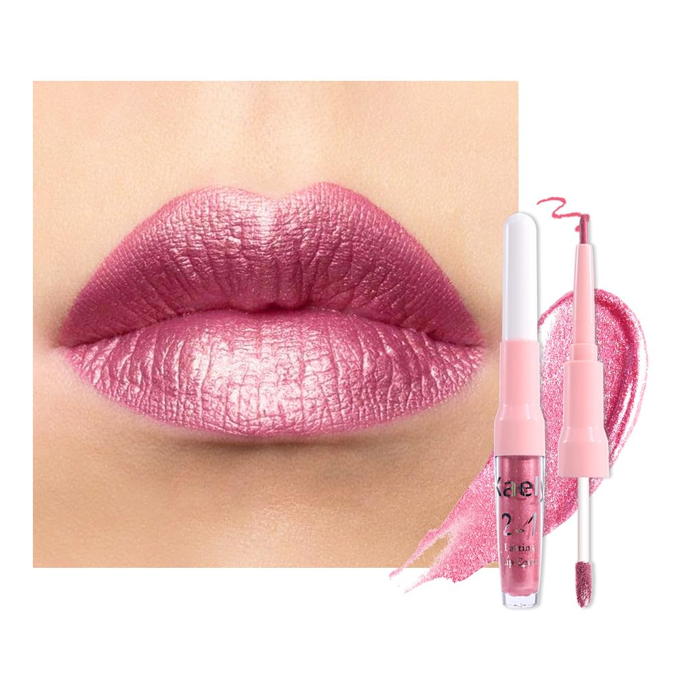The Kaely 2-in-1 Mauve Metallic Lip & Liner: Arctic Shimmer Edition