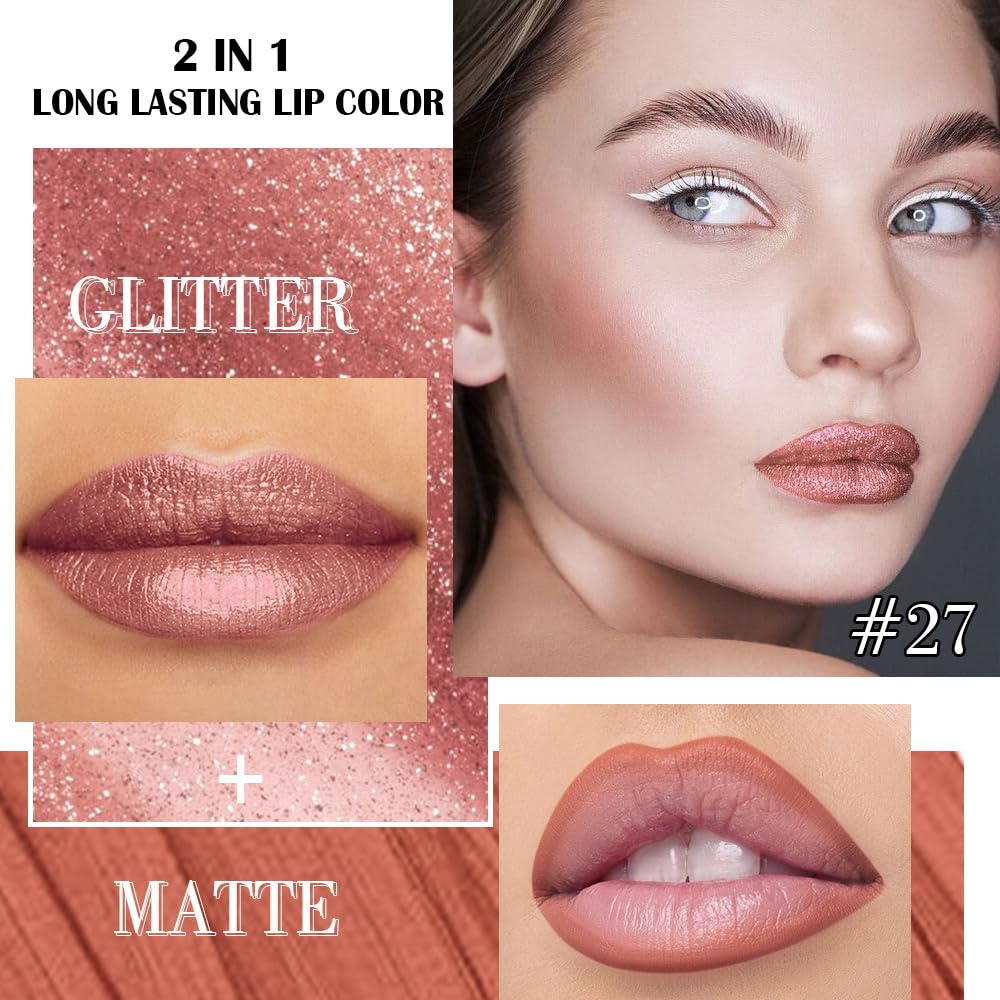 The Kaely 2-in-1 Mauve Metallic Lip & Liner: Arctic Shimmer Edition