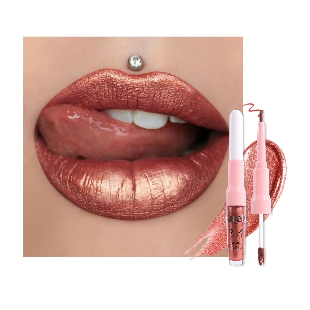 The Kaely 2-in-1 Mauve Metallic Lip & Liner: Arctic Shimmer Edition