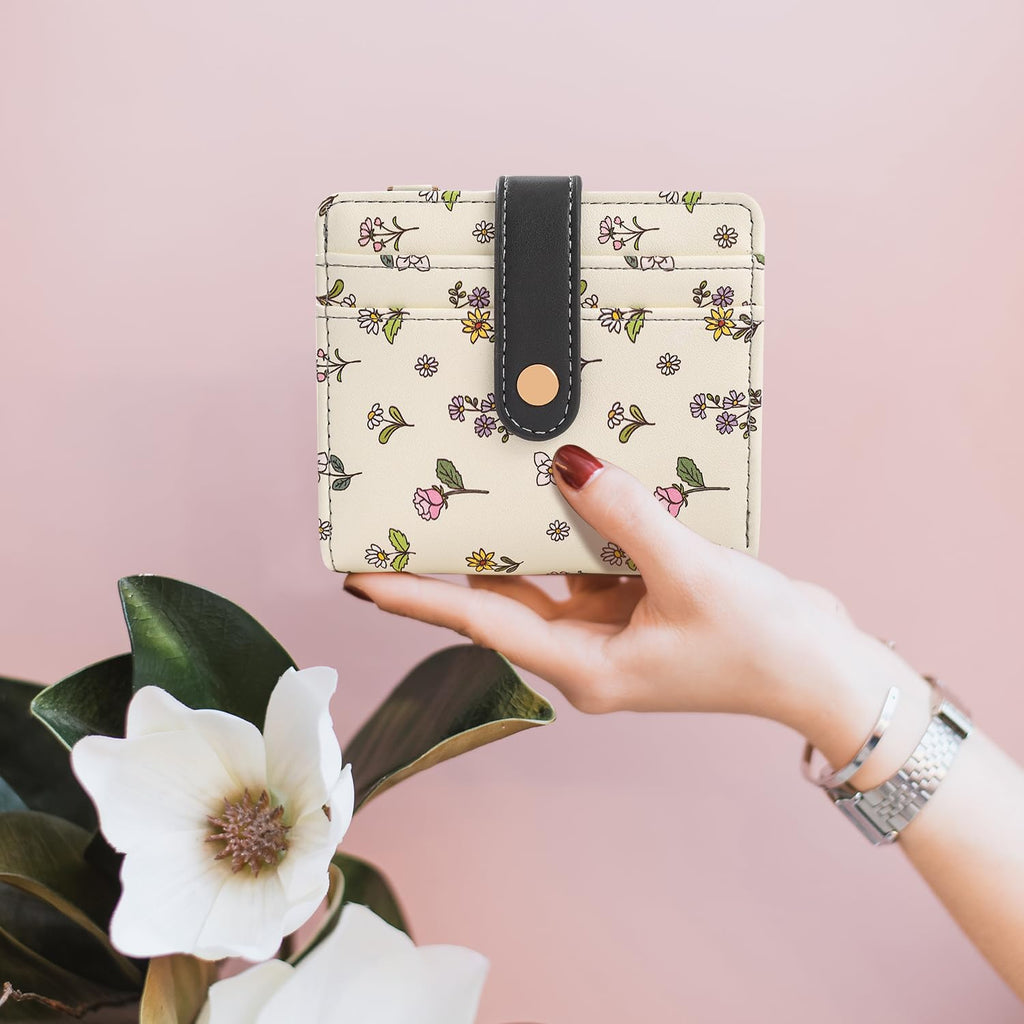 The Aurora Floral Shield: Premium RFID-Protected Leather Wallet