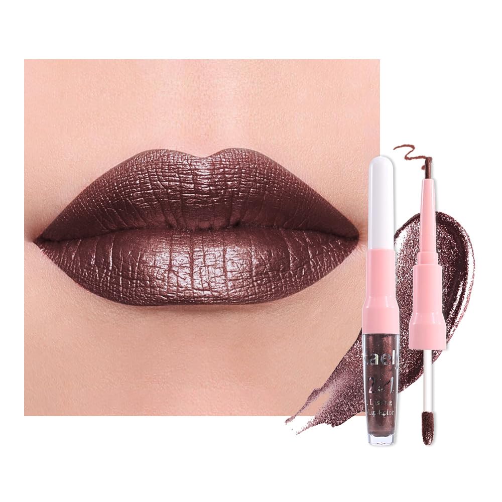 The Kaely 2-in-1 Mauve Metallic Lip & Liner: Arctic Shimmer Edition
