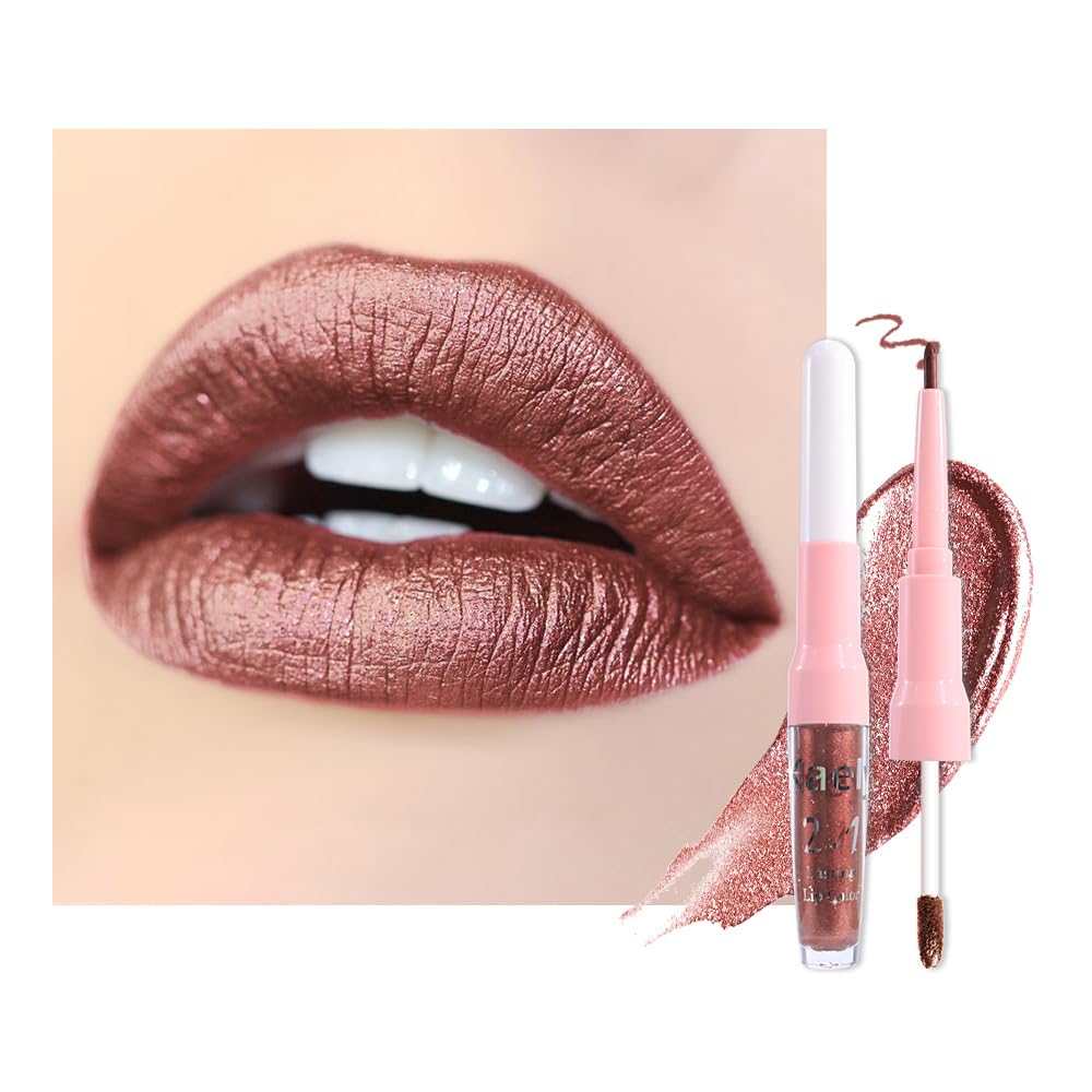 The Kaely 2-in-1 Mauve Metallic Lip & Liner: Arctic Shimmer Edition