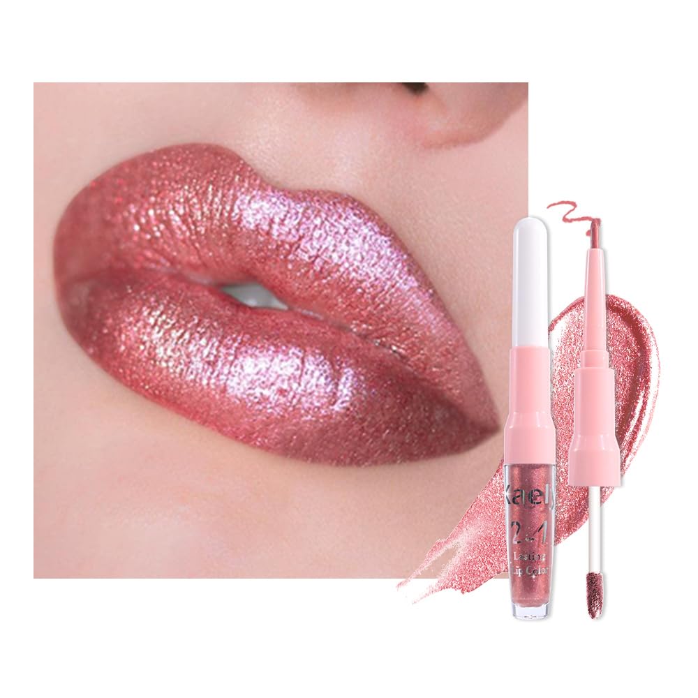 The Kaely 2-in-1 Mauve Metallic Lip & Liner: Arctic Shimmer Edition