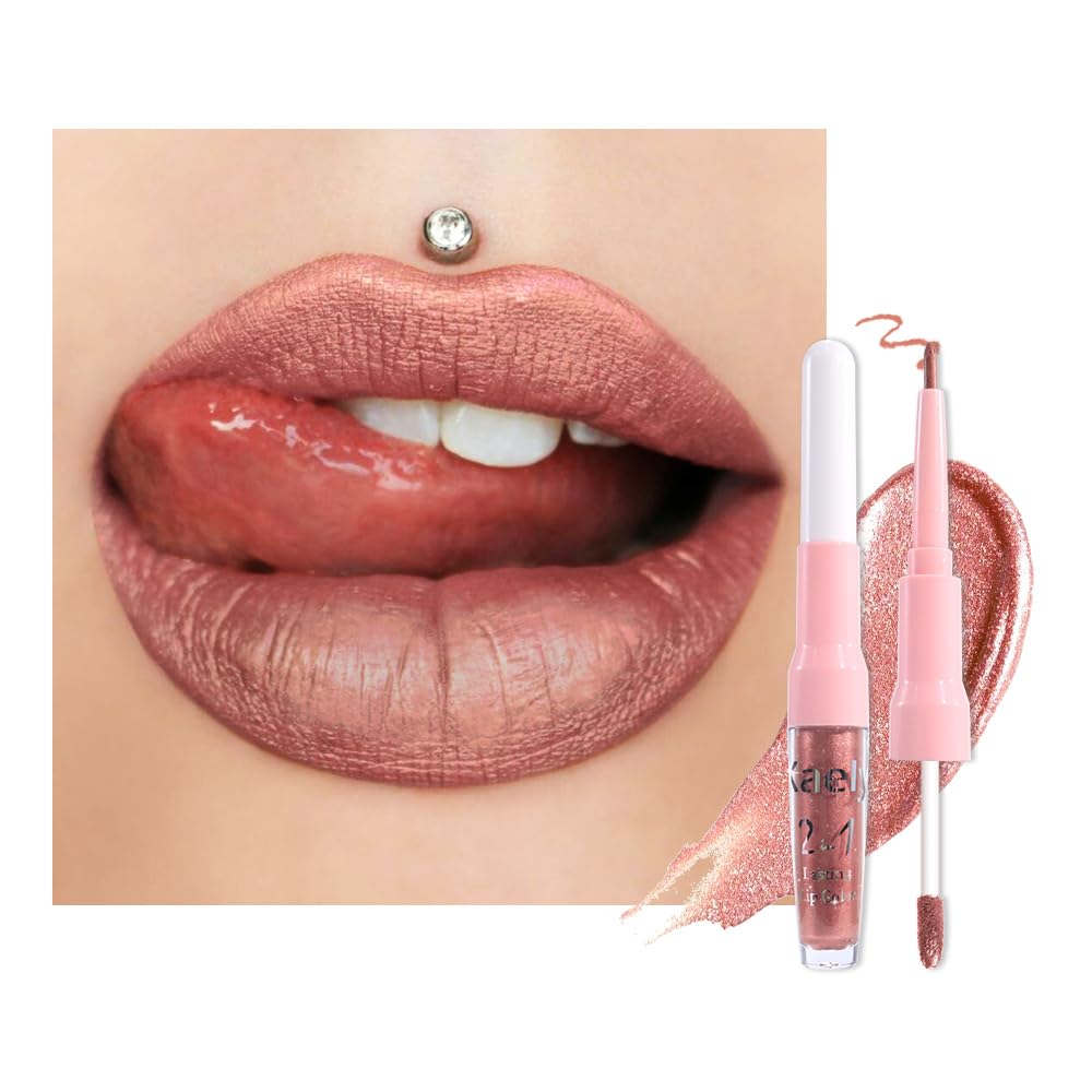 The Kaely 2-in-1 Mauve Metallic Lip & Liner: Arctic Shimmer Edition