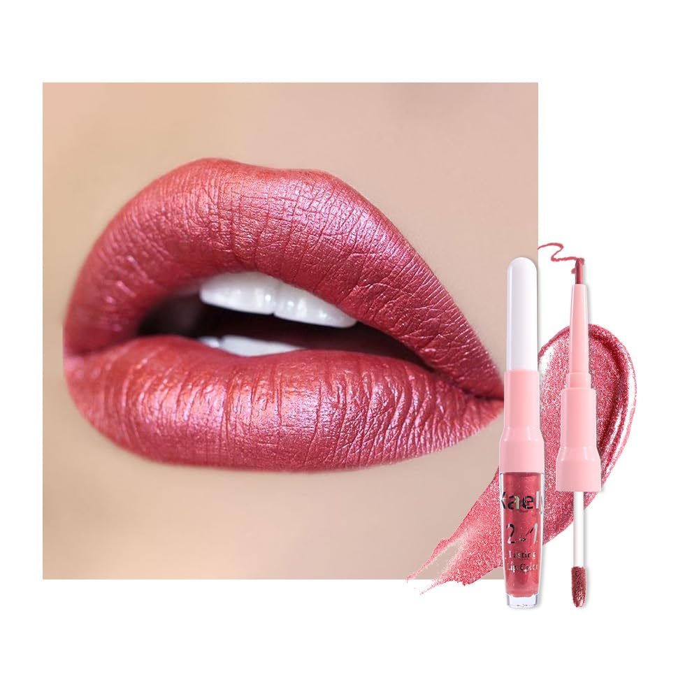 The Kaely 2-in-1 Mauve Metallic Lip & Liner: Arctic Shimmer Edition