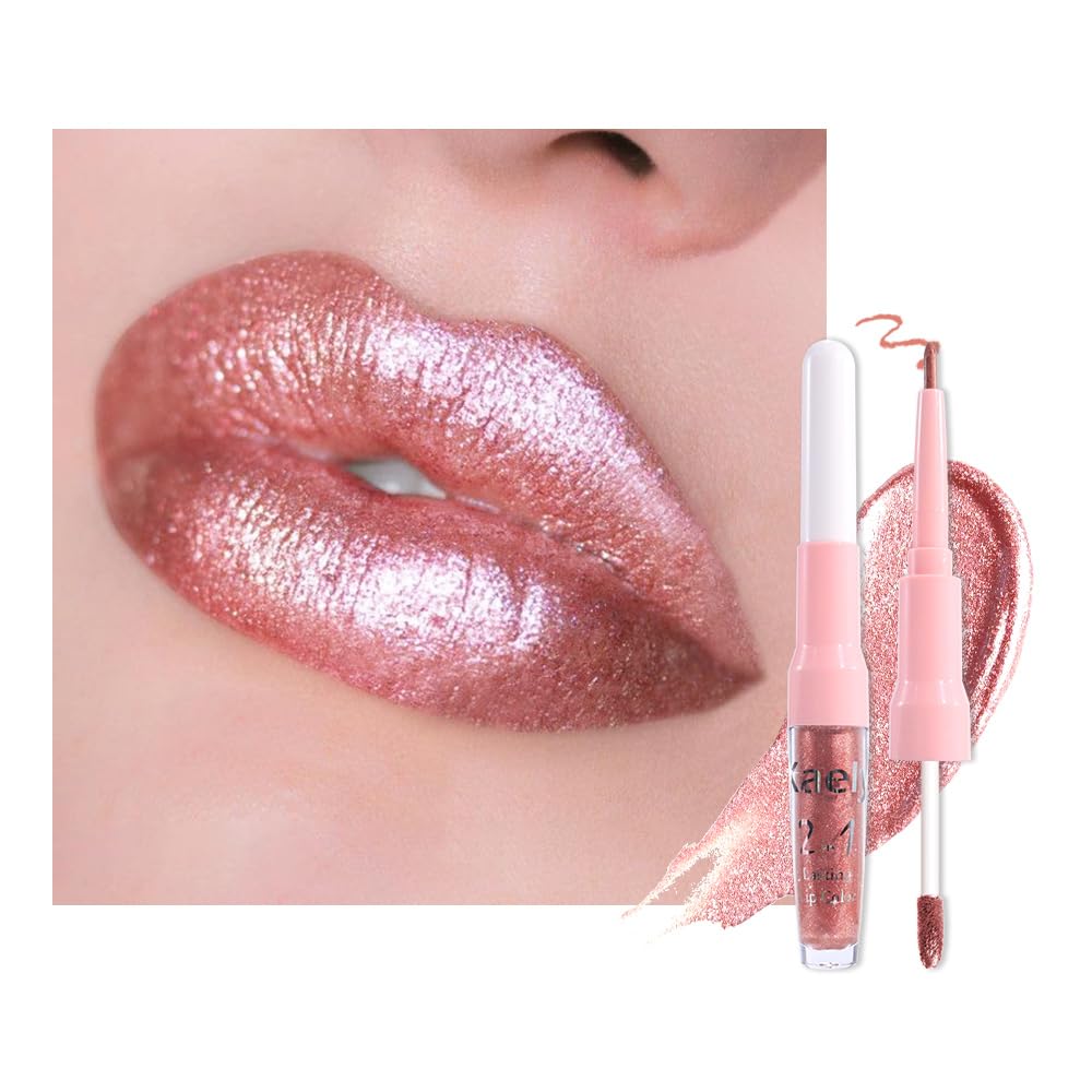 The Kaely 2-in-1 Mauve Metallic Lip & Liner: Arctic Shimmer Edition