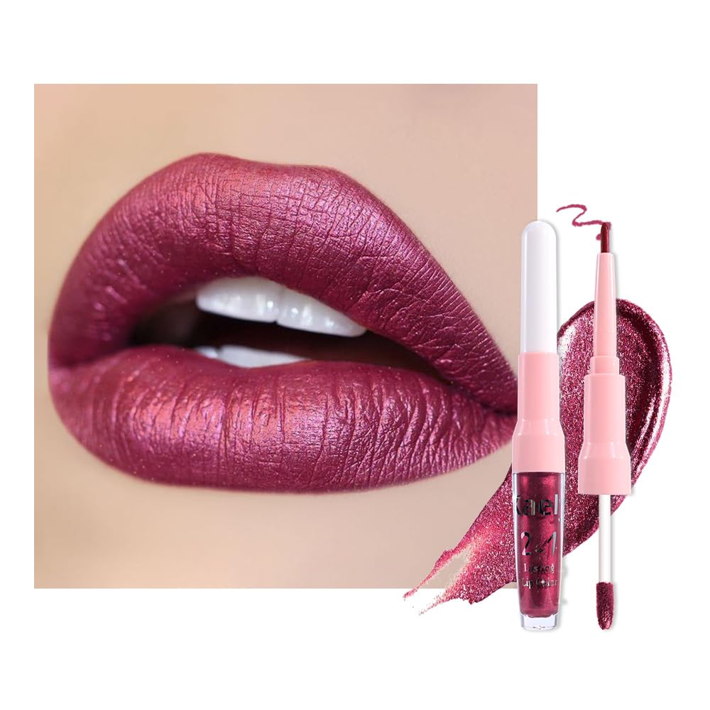 The Kaely 2-in-1 Mauve Metallic Lip & Liner: Arctic Shimmer Edition