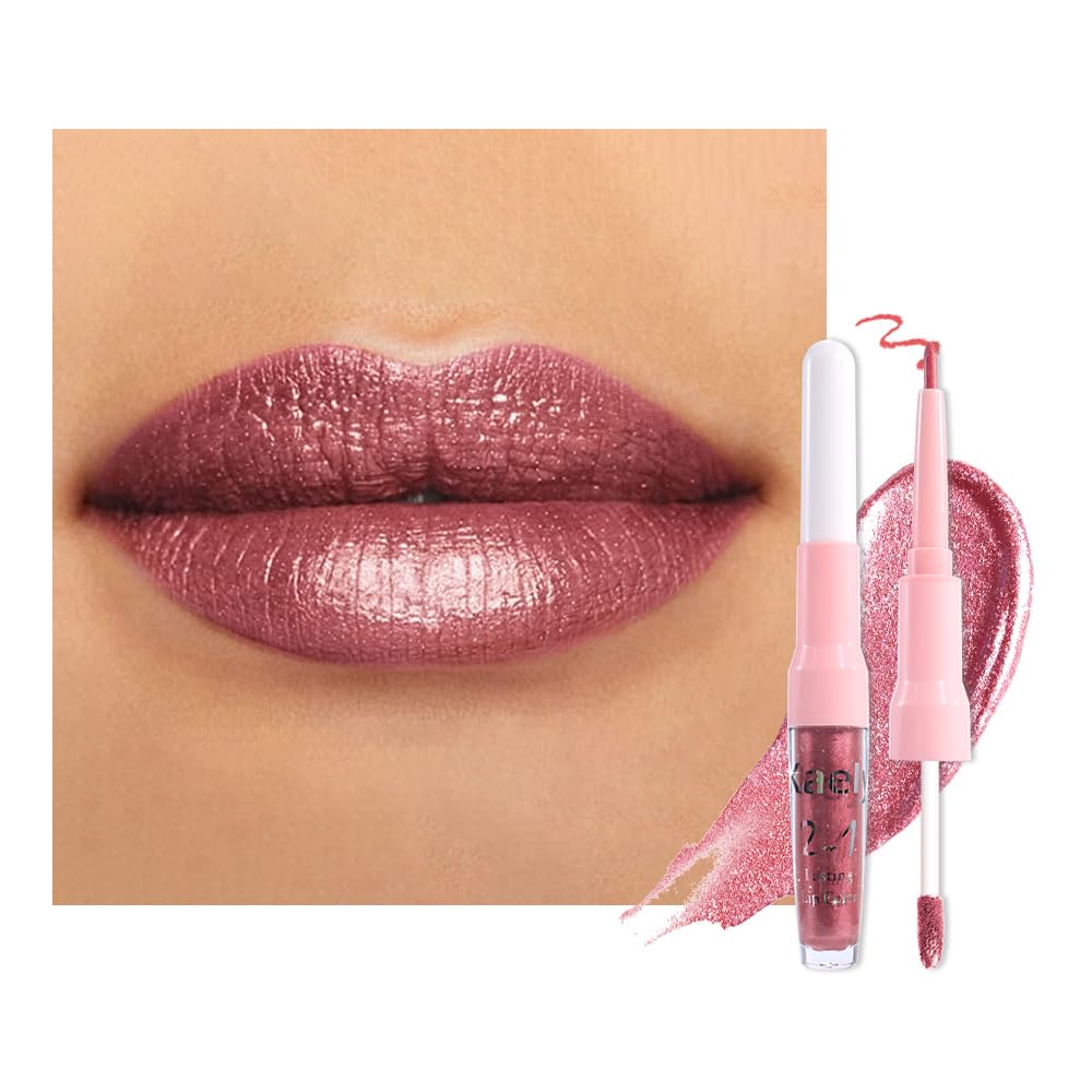 The Kaely 2-in-1 Mauve Metallic Lip & Liner: Arctic Shimmer Edition