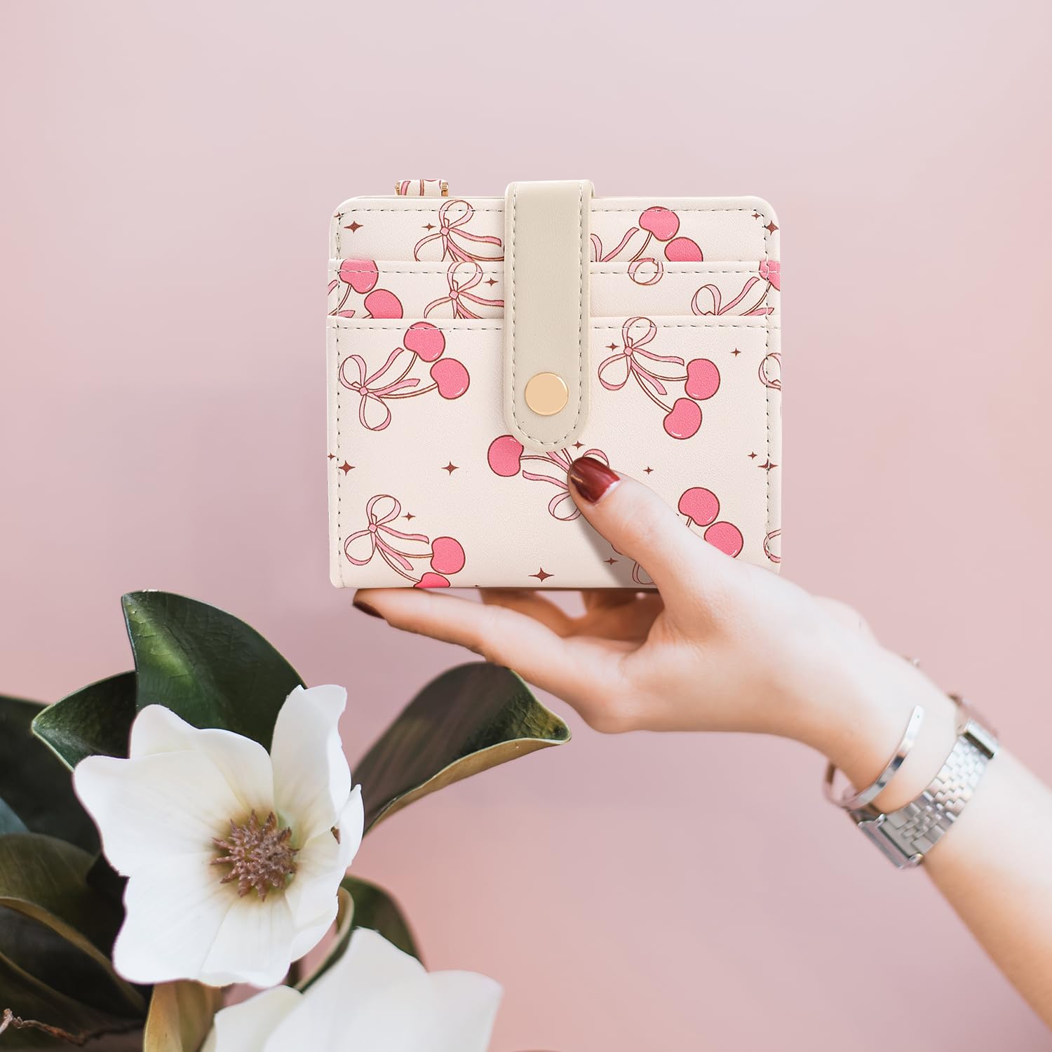The Aurora Floral Shield: Premium RFID-Protected Leather Wallet