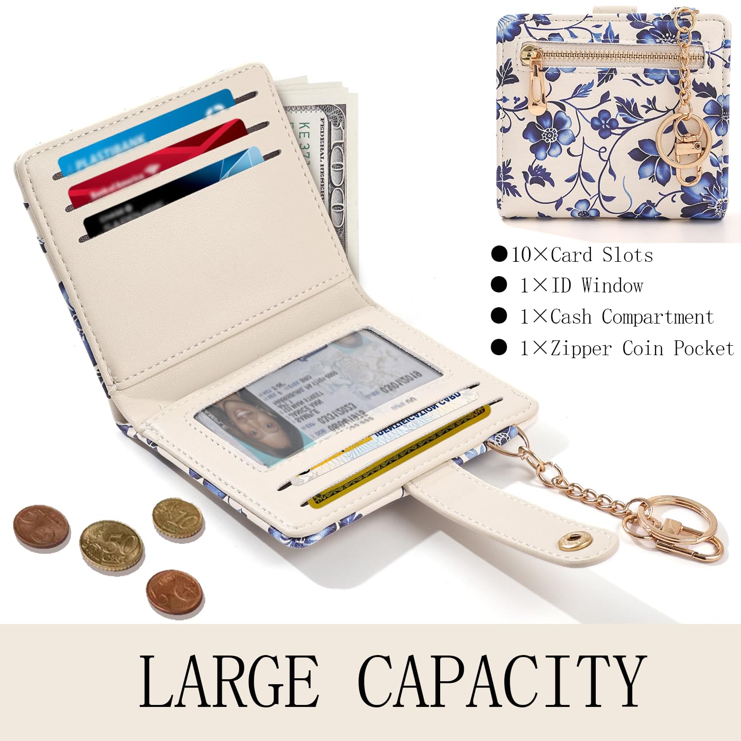 The Aurora Floral Shield: Premium RFID-Protected Leather Wallet