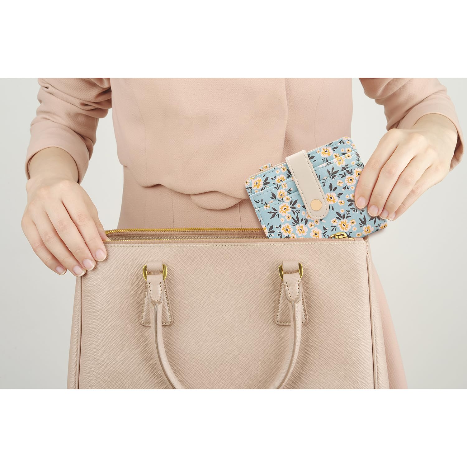 The Aurora Floral Shield: Premium RFID-Protected Leather Wallet
