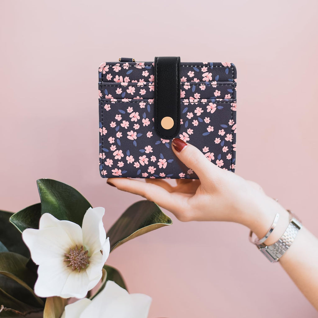 The Aurora Floral Shield: Premium RFID-Protected Leather Wallet