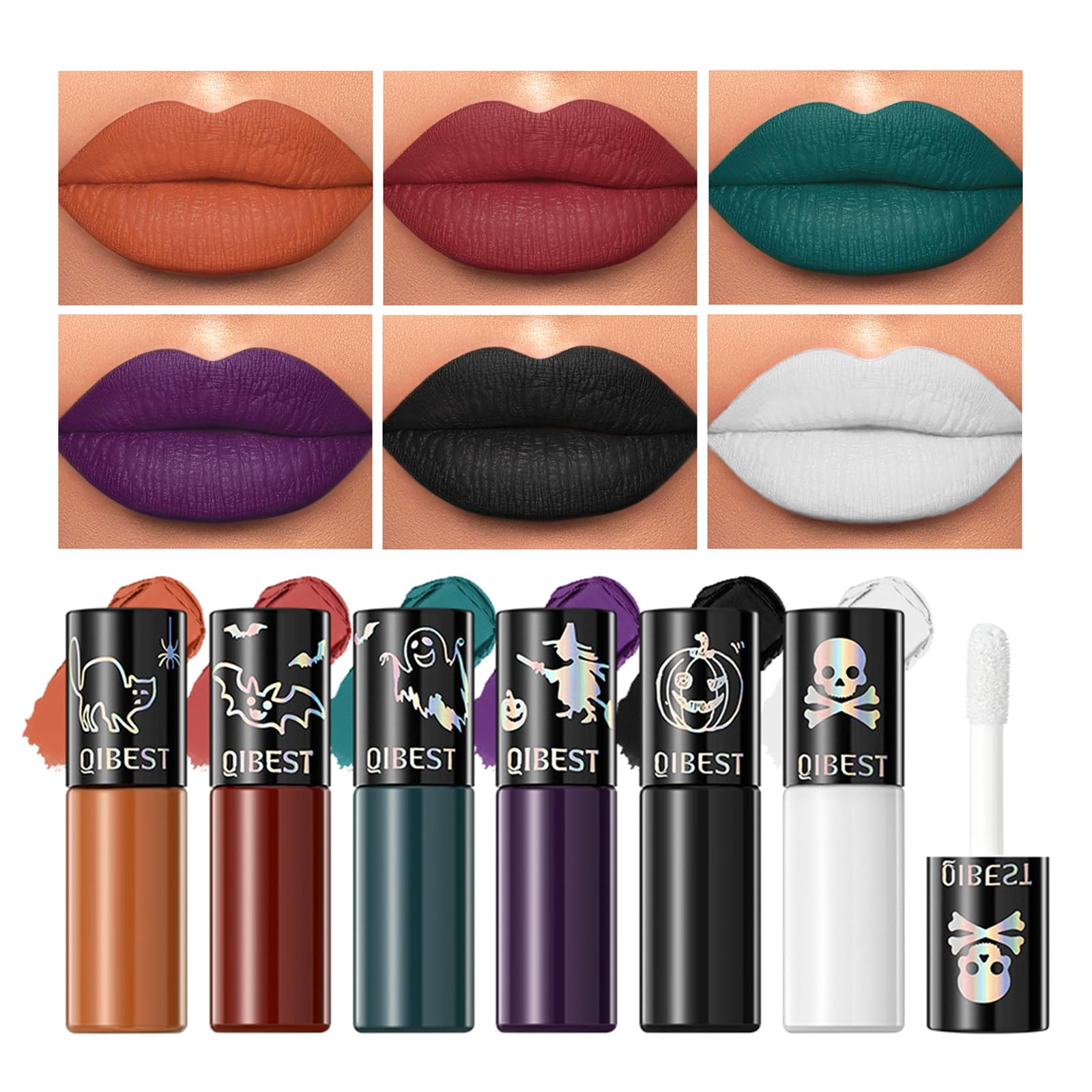 The Aurora Lip Collection by QiBest: 8-Piece Matte & Plumping Set