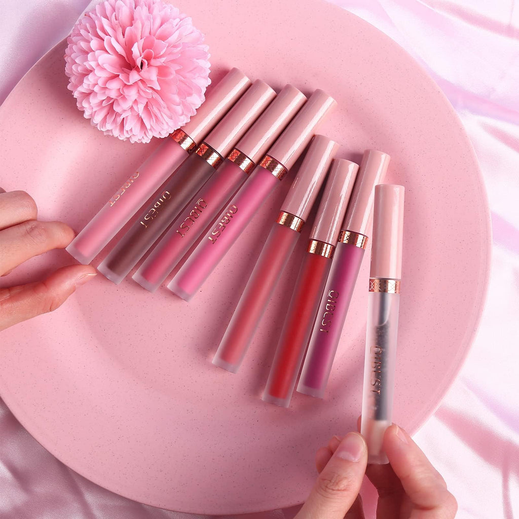The Aurora Lip Collection by QiBest: 8-Piece Matte & Plumping Set