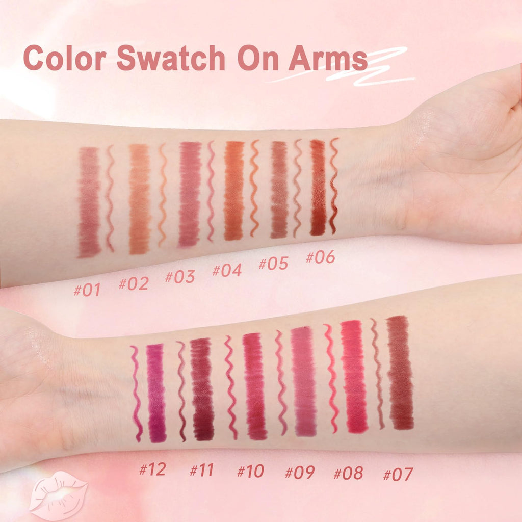 The Aurora Lip Collection by QiBest: 8-Piece Matte & Plumping Set