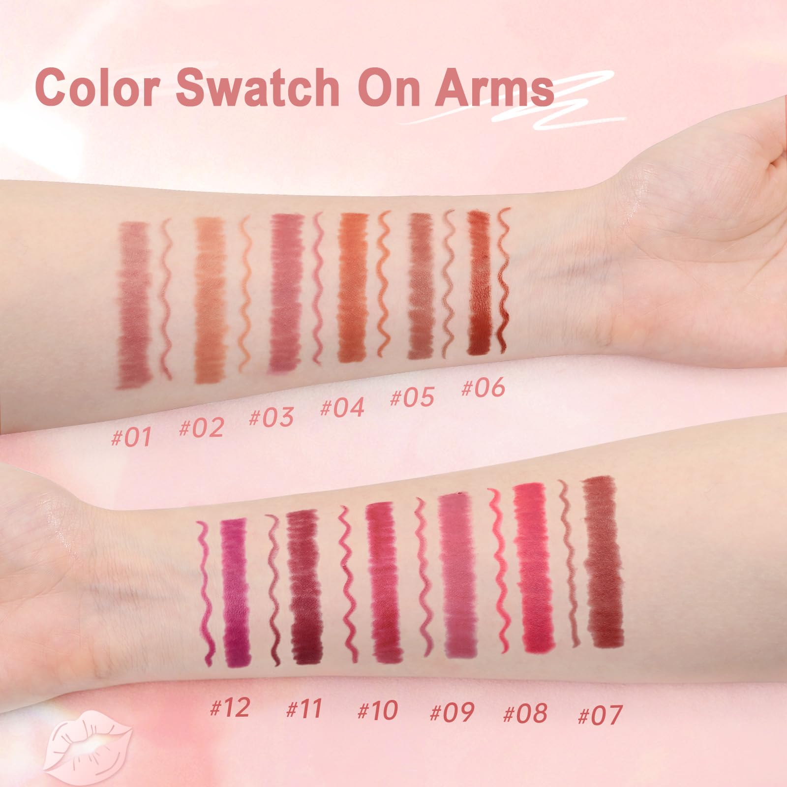 The Aurora Lip Collection by QiBest: 8-Piece Matte & Plumping Set