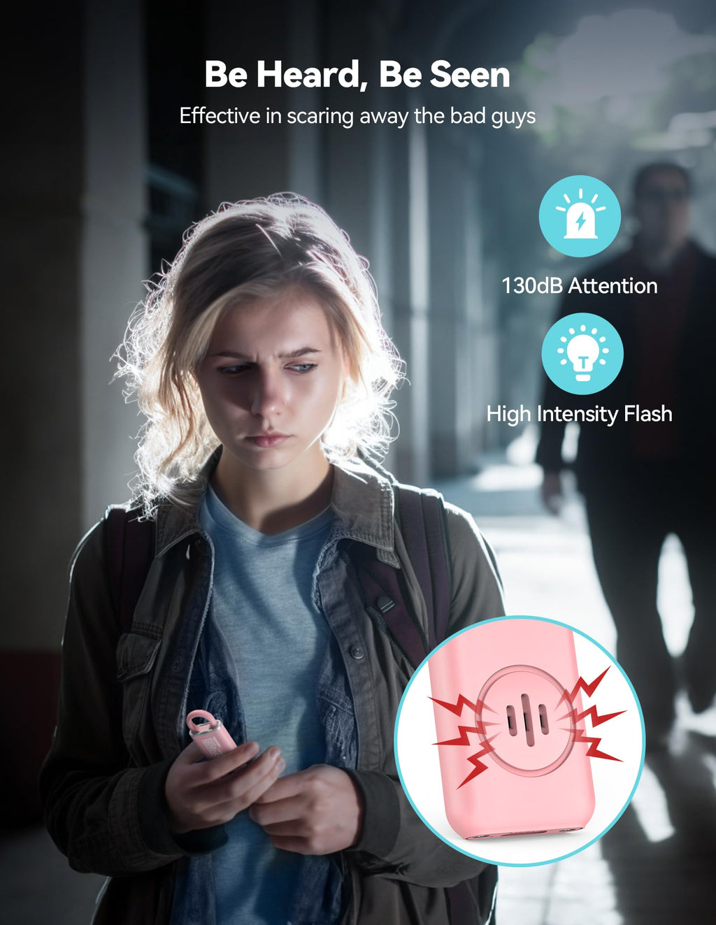 Aura Guardian Pro – Rechargeable Stealth Safety Alarm with Strobe