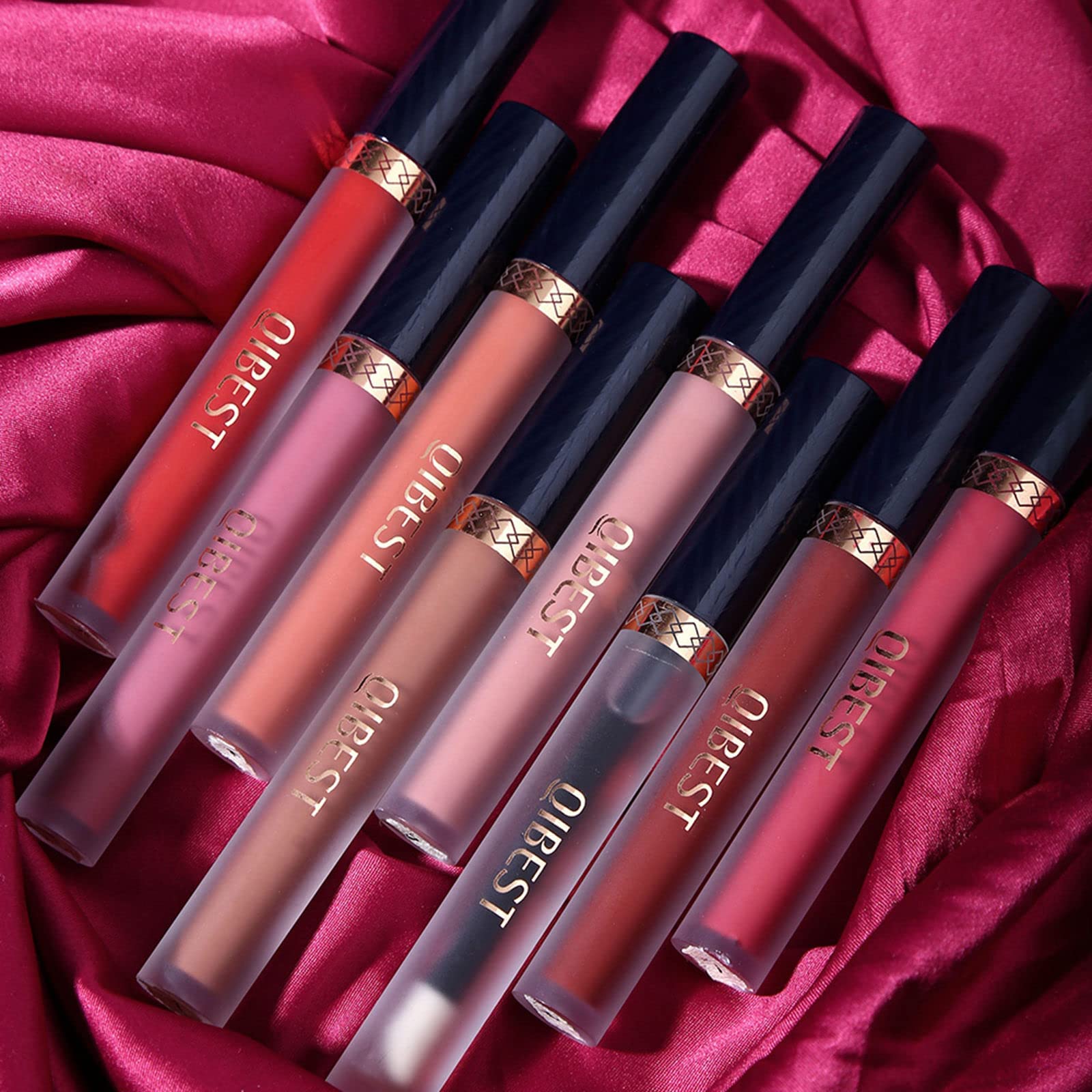 The Aurora Lip Collection by QiBest: 8-Piece Matte & Plumping Set