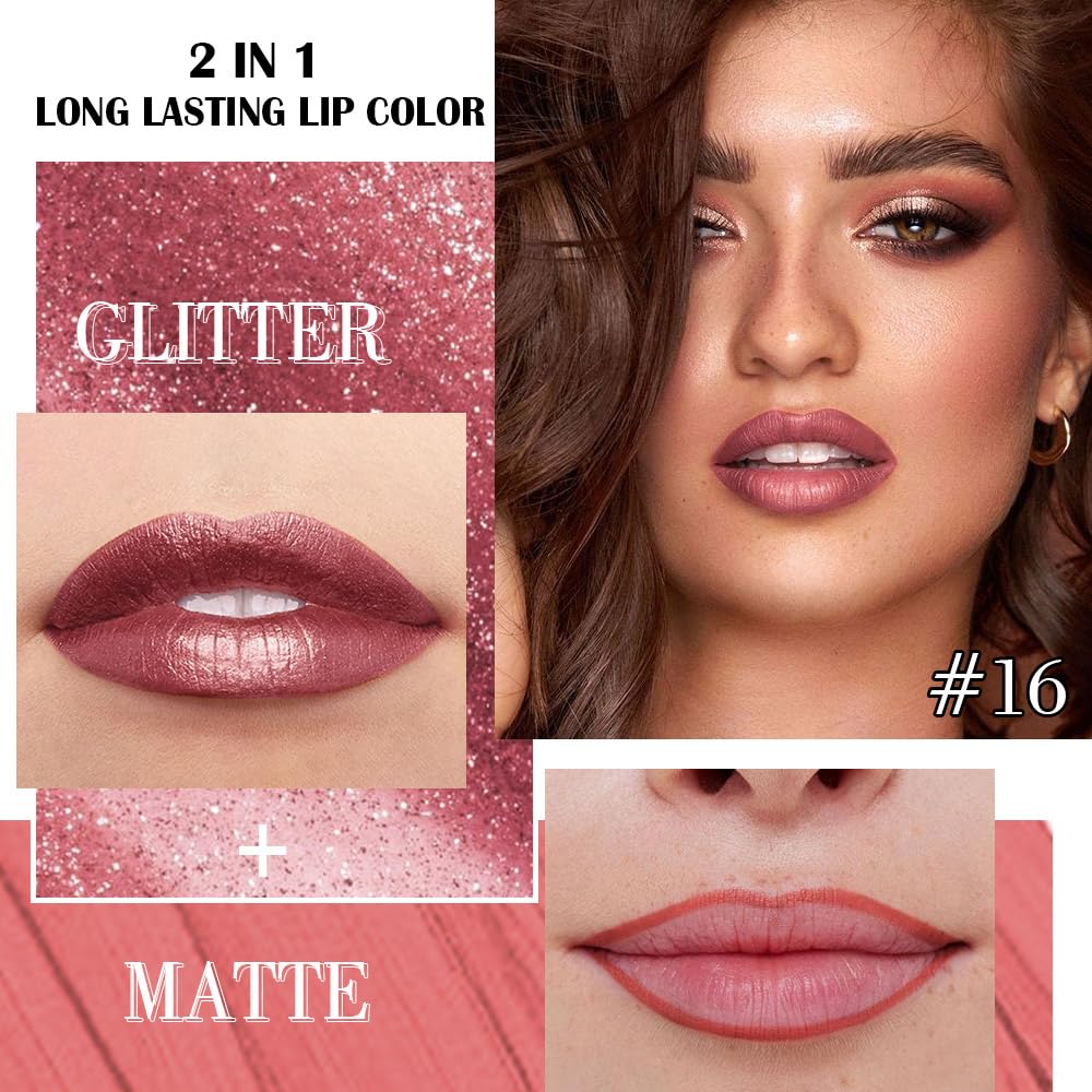 The Kaely 2-in-1 Mauve Metallic Lip & Liner: Arctic Shimmer Edition
