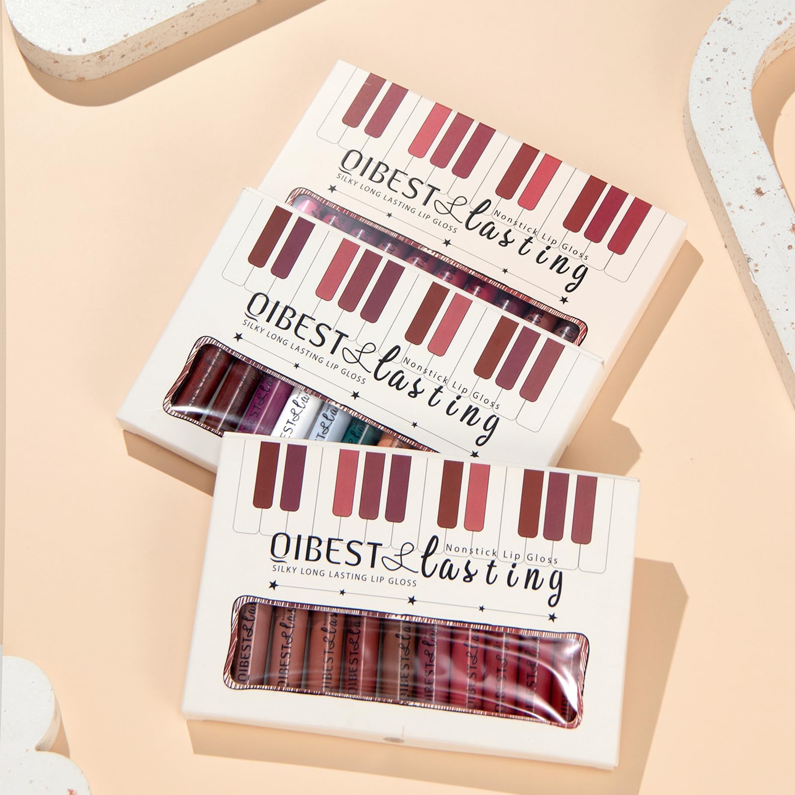 The Aurora Lip Collection by QiBest: 8-Piece Matte & Plumping Set