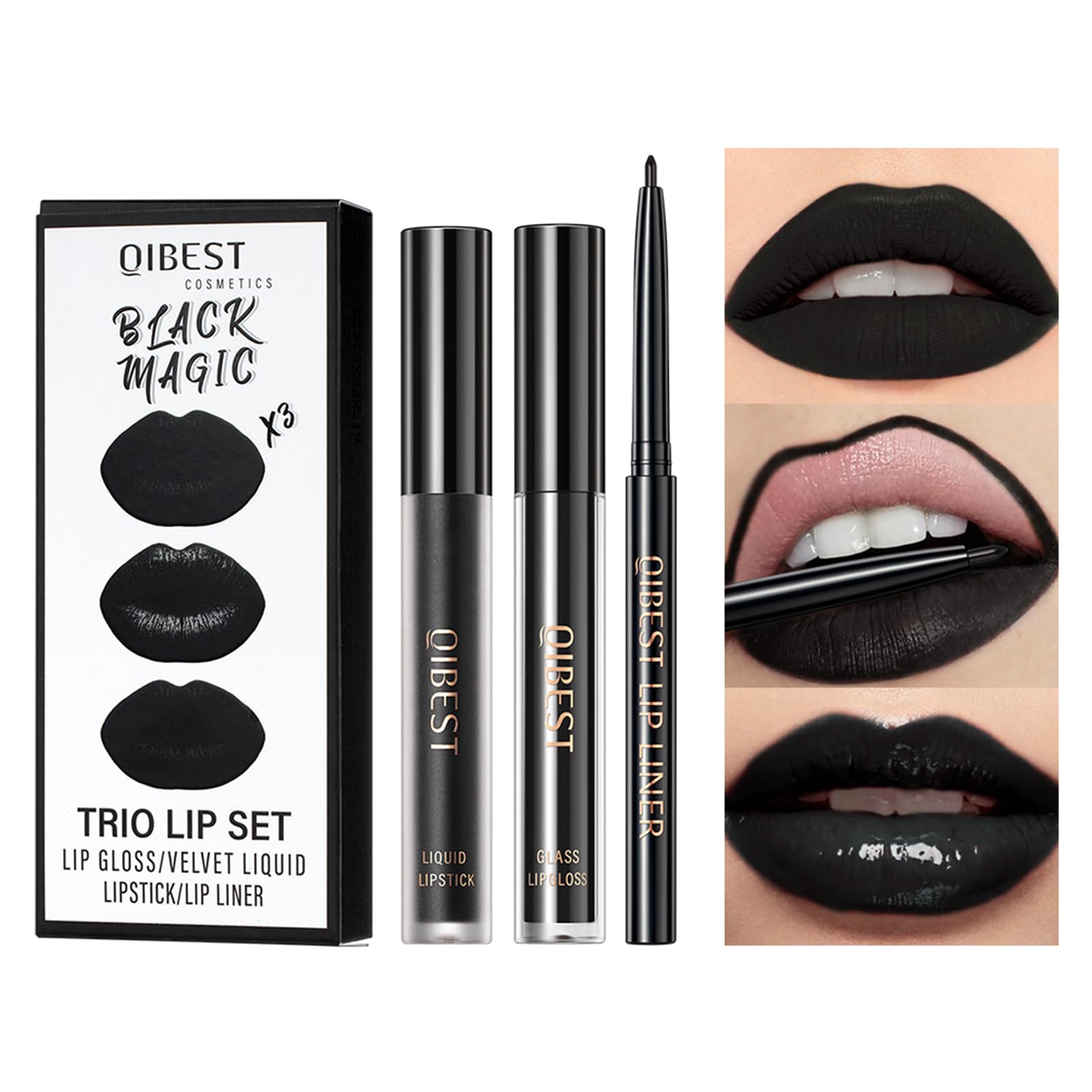 The Aurora Lip Collection by QiBest: 8-Piece Matte & Plumping Set
