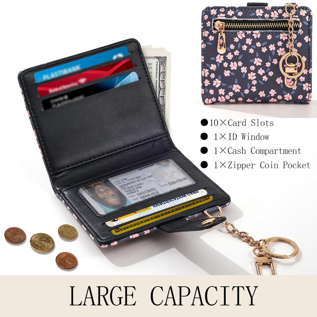 The Aurora Floral Shield: Premium RFID-Protected Leather Wallet