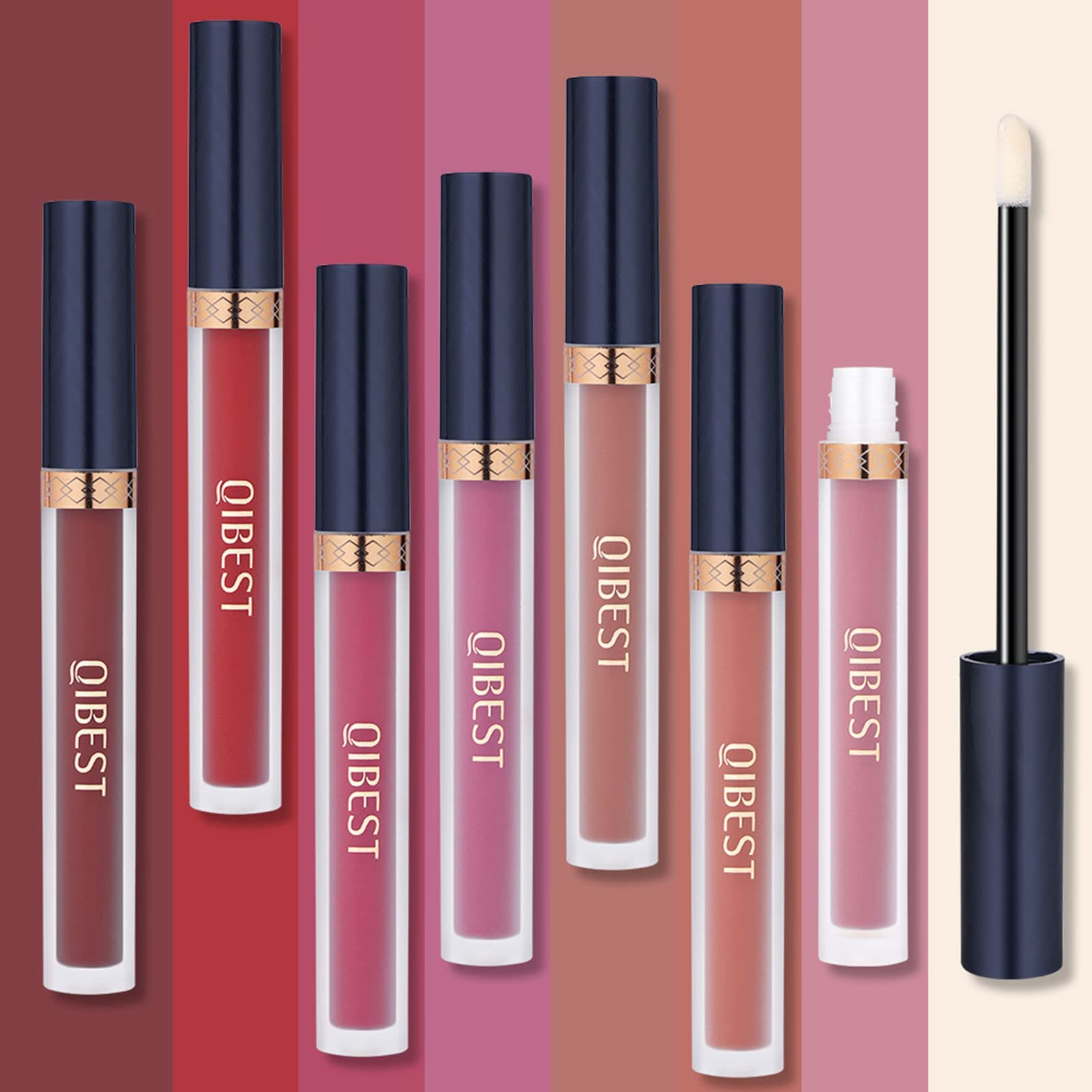 The Aurora Lip Collection by QiBest: 8-Piece Matte & Plumping Set