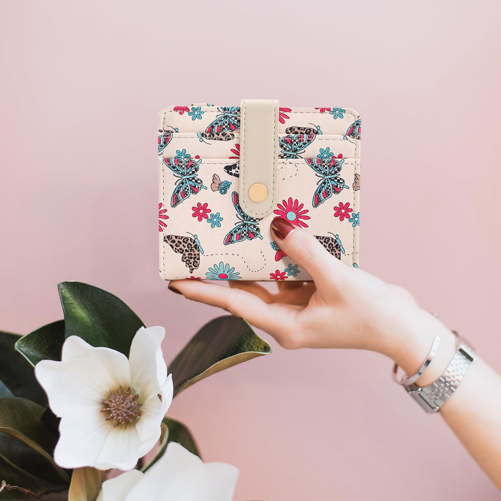 The Aurora Floral Shield: Premium RFID-Protected Leather Wallet
