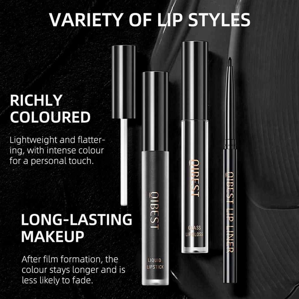 The Aurora Lip Collection by QiBest: 8-Piece Matte & Plumping Set