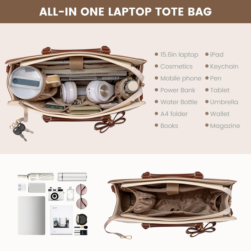The Aura Executive Grand Tote – 15.6" Laptop & Travel Companion