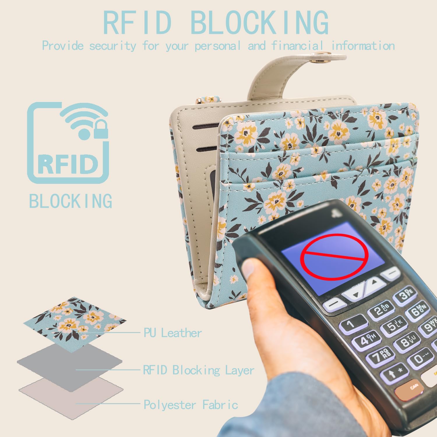 The Aurora Floral Shield: Premium RFID-Protected Leather Wallet