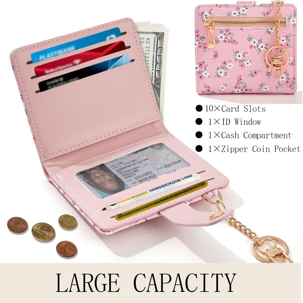 The Aurora Floral Shield: Premium RFID-Protected Leather Wallet