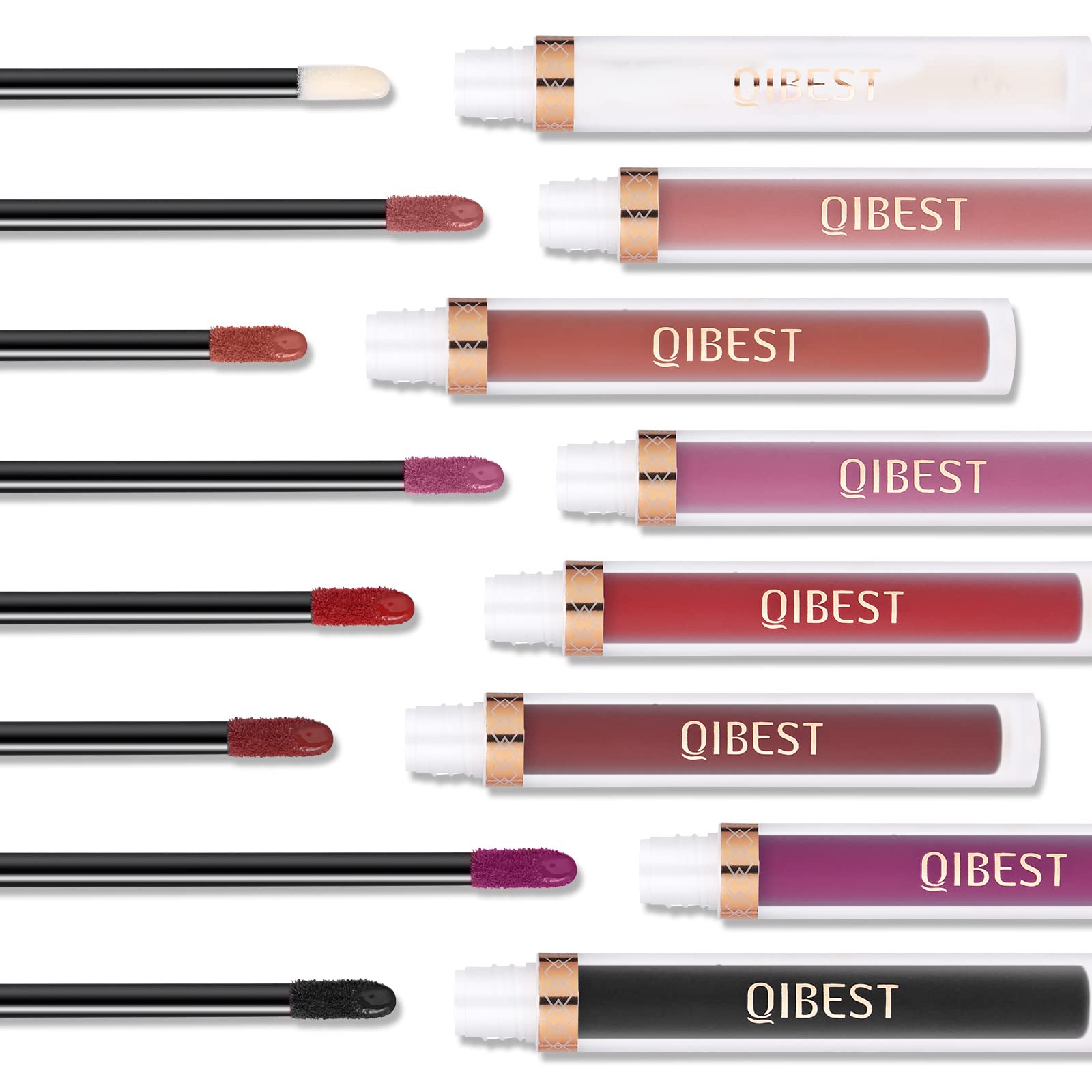 The Aurora Lip Collection by QiBest: 8-Piece Matte & Plumping Set