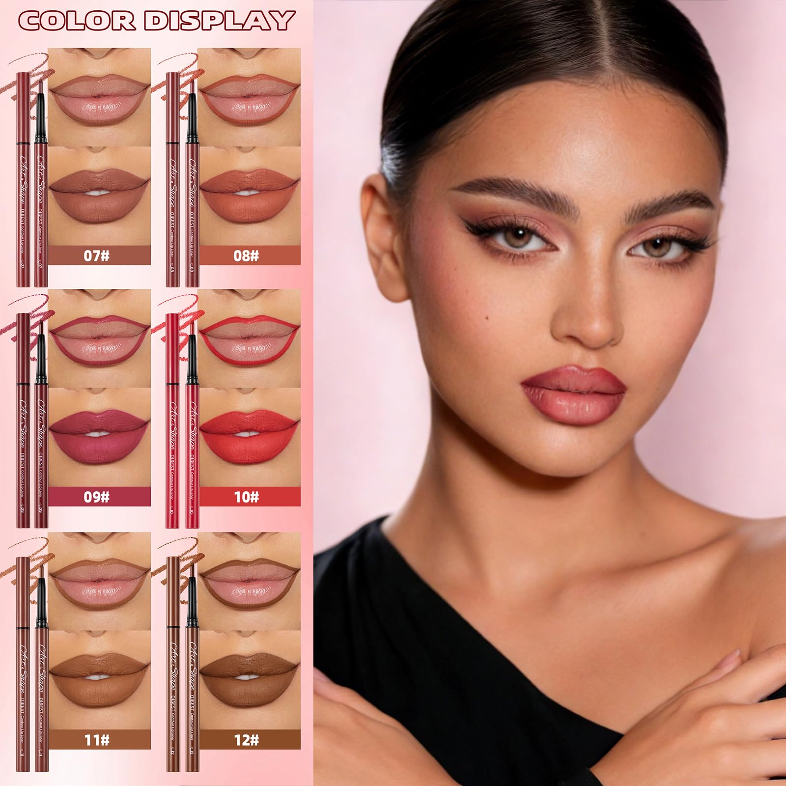 The Aurora Lip Collection by QiBest: 8-Piece Matte & Plumping Set