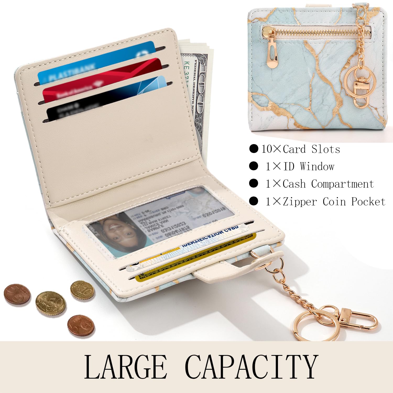 The Aurora Floral Shield: Premium RFID-Protected Leather Wallet