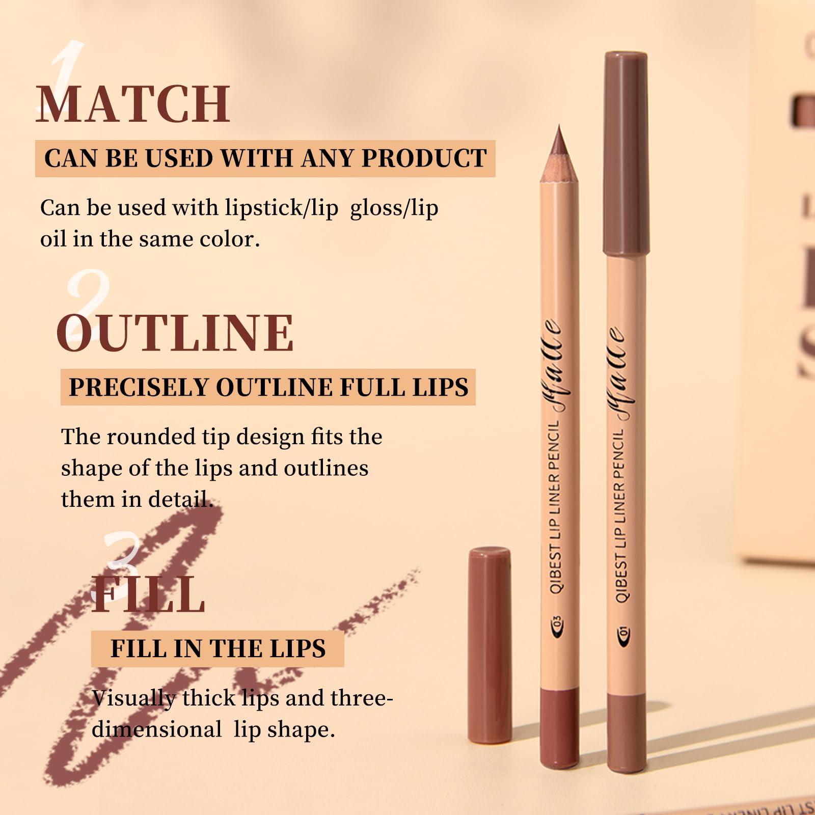 The Aurora Lip Collection by QiBest: 8-Piece Matte & Plumping Set
