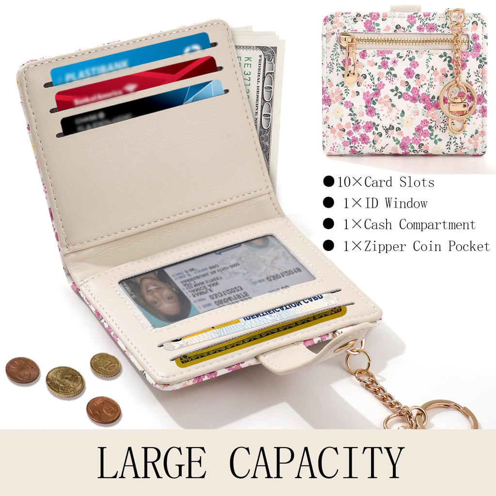 The Aurora Floral Shield: Premium RFID-Protected Leather Wallet