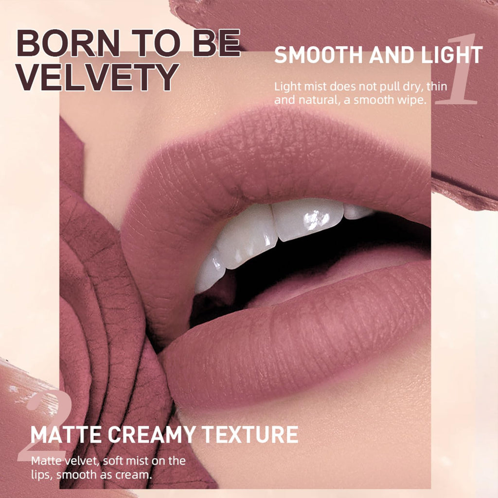 The Aurora Lip Collection by QiBest: 8-Piece Matte & Plumping Set