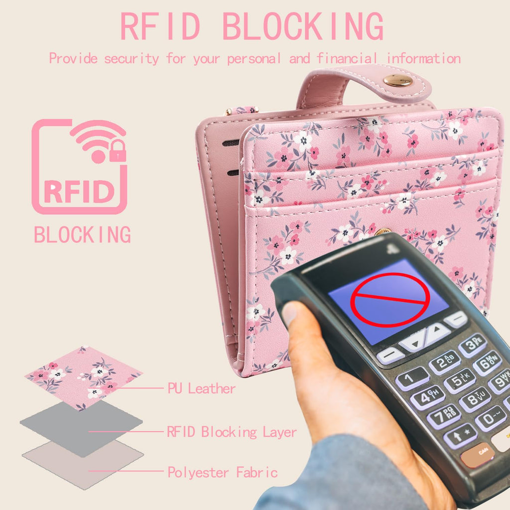 The Aurora Floral Shield: Premium RFID-Protected Leather Wallet