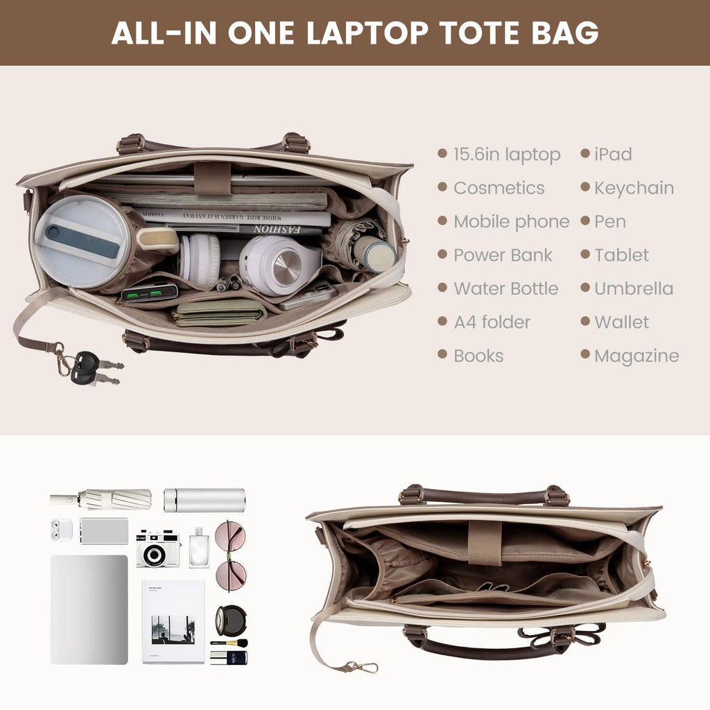 The Aura Executive Grand Tote – 15.6" Laptop & Travel Companion