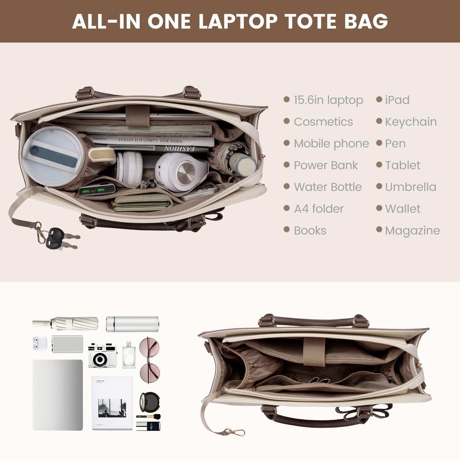 The Aura Executive Grand Tote – 15.6" Laptop & Travel Companion