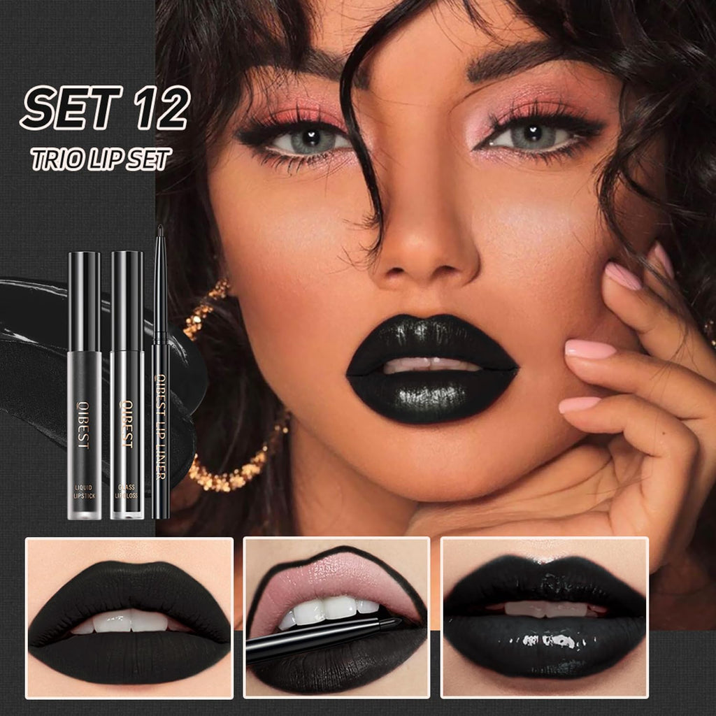 The Aurora Lip Collection by QiBest: 8-Piece Matte & Plumping Set
