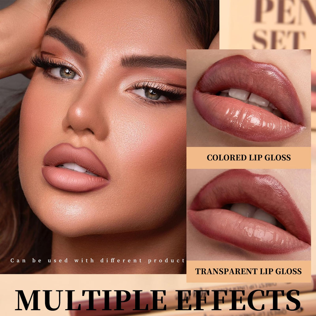 The Aurora Lip Collection by QiBest: 8-Piece Matte & Plumping Set