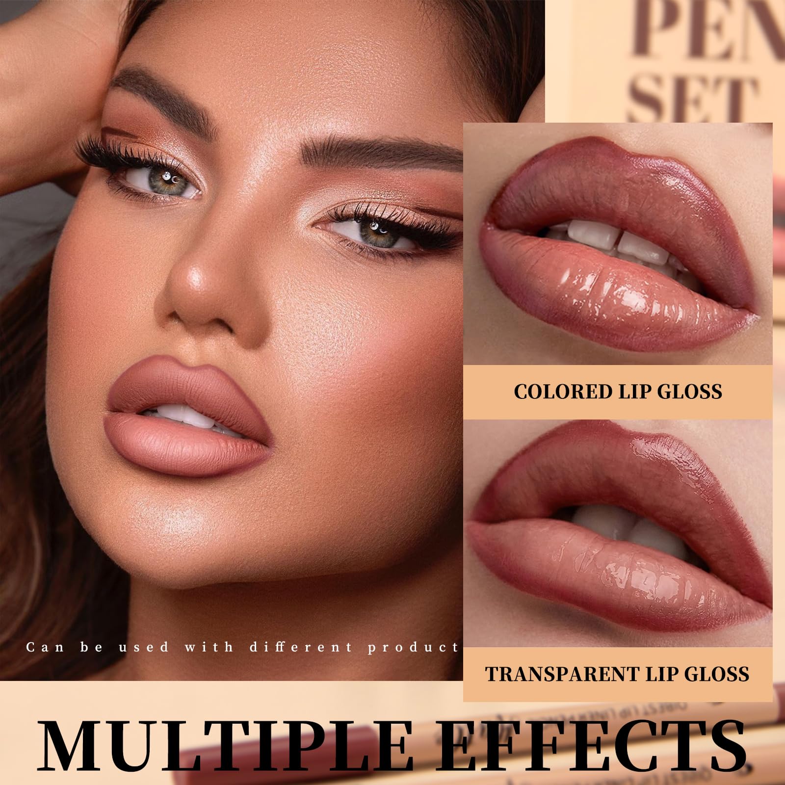 The Aurora Lip Collection by QiBest: 8-Piece Matte & Plumping Set